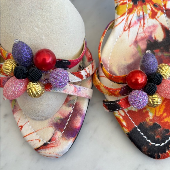 J.Renee Multicolor Floral Sandals with Embellishments - Picture 3 of 9